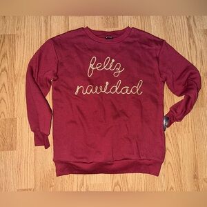 Girls Feliz Navidad Top Size Small (6/7) New